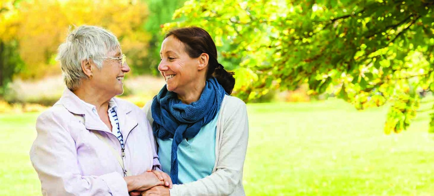 Senior woman and home caregiver